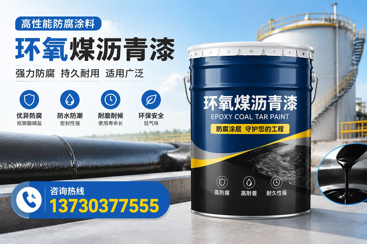 环氧煤沥青漆的耐久性分析,适合海南的使用场景